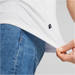 PUMA Ess+ Metallic 2 Col Logo T-Shirt Herren 58 - PUMA white/dark night S