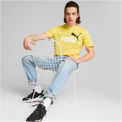 PUMA Ess+ Metallic 2 Col Logo T-Shirt Herren 43 - mustard seed XXL