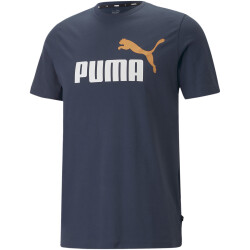 PUMA Ess+ Metallic 2 Col Logo T-Shirt Herren 15 - dark...