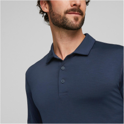 PUMA YouV langarm Poloshirt Herren 03 - navy blazer XS