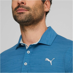 PUMA Cloudspun Haystack Poloshirt Herren 08 - lake blue heather/high rise L
