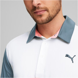 PUMA Cloudspun Colorblock Poloshirt Herren 04 - evening sky/flamingo pink M