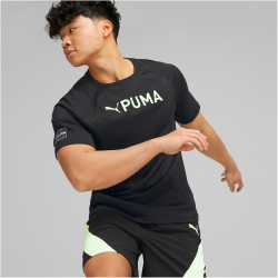 PUMA Fit Ultrabreathe Triblend T-Shirt Herren 51 - PUMA black/fizzy lime S