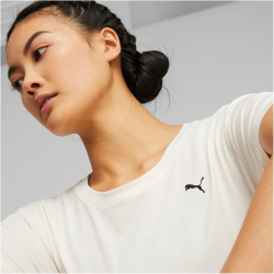 PUMA Studio Yogini Lite kurzarm Yogashirt Damen 66 - frosted ivory S