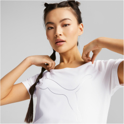 PUMA Train Favorite Jersey Cat Trainingsshirt Damen 02 - PUMA white S