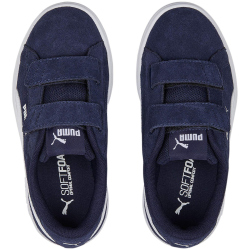 PUMA Smash 3.0 Suede Sneaker mit Klettverschluss Kinder 02 - PUMA navy/PUMA white 35