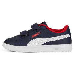 PUMA Smash 3.0 Leder-Sneaker mit Klettverschluss Kinder 04 - PUMA navy/PUMA white/for all time red 32