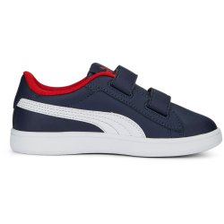 PUMA Smash 3.0 Leder-Sneaker mit Klettverschluss Kinder 04 - PUMA navy/PUMA white/for all time red 32