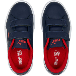 PUMA Smash 3.0 Leder-Sneaker mit Klettverschluss Kinder 04 - PUMA navy/PUMA white/for all time red 32