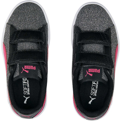 PUMA Smash v2 Glitz Glam PS Kinder Sneaker mit Klettverschluss 34 - PUMA black/glowing pink/PUMA white 31