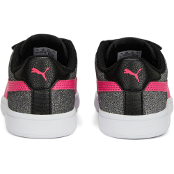 PUMA Smash v2 Glitz Glam PS Kinder Sneaker mit Klettverschluss 34 - PUMA black/glowing pink/PUMA white 31