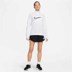 NIKE Dri-FIT Swoosh 1/4-Zip langarm Laufshirt Damen