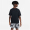 NIKE Dri-FIT Multi+ Graphic kurzarm Trainingsshirt Jungen 010 - black/white S (128-137 cm)