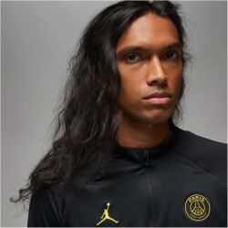NIKE Paris Saint-Germain Strike Jordan Dri-FIT langarm Fußball Trainingsshirt Herren 011 - black/black/black/tour yellow XL