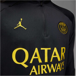 NIKE Paris Saint-Germain Strike Jordan Dri-FIT langarm Fußball Trainingsshirt Herren 011 - black/black/black/tour yellow XL