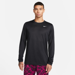 NIKE Dri-FIT Legend langarm Fitnessshirt Herren 010 - black/matte silver L