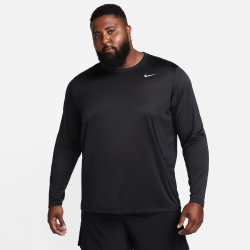 NIKE Dri-FIT Legend langarm Fitnessshirt Herren 010 - black/matte silver L