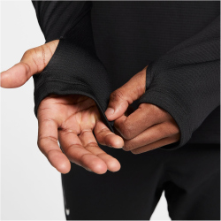 NIKE Pacer 1/2-Zip langarm Laufshirt Herren 010 - black/black/reflective silv S