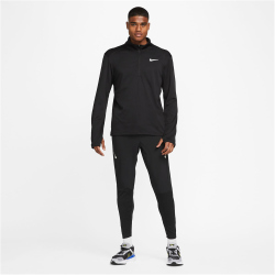 NIKE Pacer 1/2-Zip langarm Laufshirt Herren 010 - black/black/reflective silv S