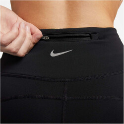 NIKE Fast Mid-Rise 7/8 Laufleggings mit Taschen Damen 010 - black/reflective silv XS