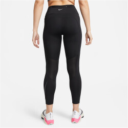 NIKE Fast Mid-Rise 7/8 Laufleggings mit Taschen Damen 010 - black/reflective silv XS