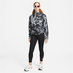 NIKE Fast Mid-Rise 7/8 Laufleggings mit Taschen Damen 010 - black/reflective silv XS