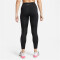 NIKE Fast Mid-Rise 7/8 Laufleggings mit Taschen Damen 010 - black/reflective silv XS