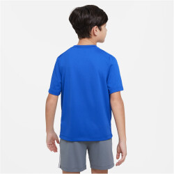 NIKE Dri-FIT Multi+ Graphic kurzarm Trainingsshirt Jungen 480 - game royal/white S (128-137 cm)