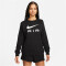 NIKE Air Fleece Rundhals Sweatshirt Damen 010 - black/white S