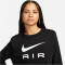 NIKE Air Fleece Rundhals Sweatshirt Damen 010 - black/white S