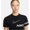 NIKE Pro Dri-FIT Cropped Graphic kurzarm Trainingsshirt Damen 010 - black/white XL