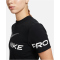 NIKE Pro Dri-FIT Cropped Graphic kurzarm Trainingsshirt Damen 010 - black/white XL