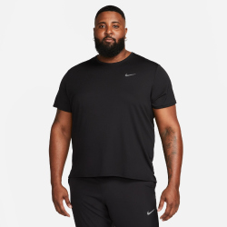 NIKE UV Miler Dri-FIT kurzarm Laufshirt Herren 010 - black/reflective silv S