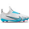 NIKE Jr. Air Zoom Mercurial Vapor 15 Academy MG Multi-Ground Fußballschuhe Kinder 146 - white/baltic blue-pink blast 29.5