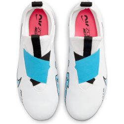NIKE Jr. Zoom Mercurial Vapor 15 Academy MG Multi-Ground Fußballschuhe Kinder 146 - white/baltic blue-pink blast 33.5