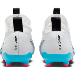 NIKE Jr. Zoom Mercurial Vapor 15 Academy MG Multi-Ground Fußballschuhe Kinder 146 - white/baltic blue-pink blast 33.5