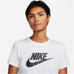 NIKE Sportswear Essentials Logo T-Shirt Damen 100 - white/black XXL