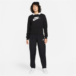 NIKE Sportswear Club Logo Rundhals Fleece-Sweatshirt Damen 010 - black/white XXL