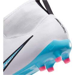 NIKE Jr. Zoom Superfly 9 Academy FG/MG Fußballschuhe Kinder 146 - white/baltic blue-pink blast 34