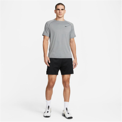 NIKE Dri-FIT Ready kurzarm Fitnessshirt Herren 084 - smoke grey/htr/black XL