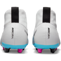 NIKE Jr. Air Zoom Mercurial Superfly 9 Academy Kunstrasen-Fu&szlig;ballschuhe Kinder 146 - white/baltic blue-pink blast 38.5