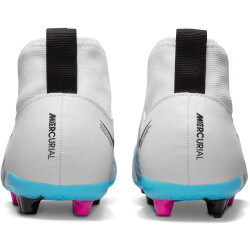 NIKE Jr. Zoom Superfly 9 Academy Kunstrasen-Fußballschuhe Kinder 146 - white/baltic blue-pink blast 37.5