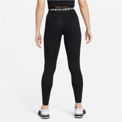NIKE Pro Mid-Rise Graphic lange Fitness-Leggings Damen 010 - black/anthracite/white S