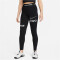 NIKE Pro Mid-Rise Graphic lange Fitness-Leggings Damen 010 - black/anthracite/white S