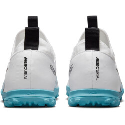 NIKE Jr. Air Zoom Mercurial Vapor 15 Academy TF Turf Multinocken-Fußballschuhe Kinder 146 - white/baltic blue-pink blast 38