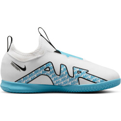 NIKE Jr. Zoom Mercurial Vapor 15 Academy IC Hallen-Fußballschuhe Kinder 146 - white/baltic blue-pink blast 29.5