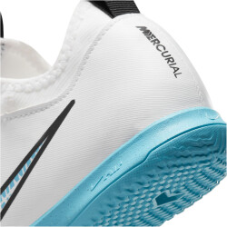 NIKE Jr. Zoom Mercurial Vapor 15 Academy IC Hallen-Fußballschuhe Kinder 146 - white/baltic blue-pink blast 29.5