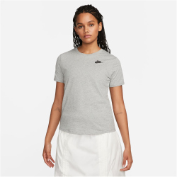NIKE Sportswear Club Essentials T-Shirt Damen 063 - dk grey heather S