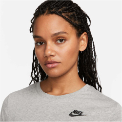 NIKE Sportswear Club Essentials T-Shirt Damen 063 - dk grey heather S