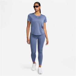 NIKE Dri-FIT One Standard Fit kurzarm Sportshirt Damen 491 - diffused blue/white XXL